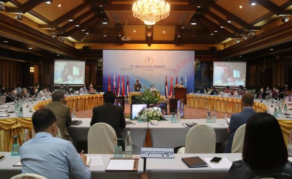 A meeting of Nationwide Ceasefire Agreement (NCA) signatories in 2022. (Photo: NCA-S EAO)