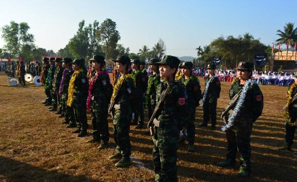 ဂျပန်ရေတွင်း မွန်အမျိုးသားနေ့အခမ်းအနား NMSP စစ်ရေးပြအခမ်းအနား(photo: BNA) 