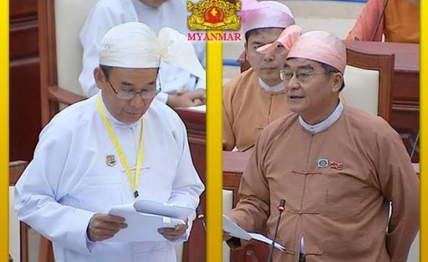  ပြည်ထောင်စုဝန်ကြီးဦးအုန်းဝင်းနှင် ပြည်သူ့လွှတ်တော်ကိုယ်စားလှယ် ဦးစောကျော်ဝင်းမောင်(ပြည်သူ့လွှတ်တော်)