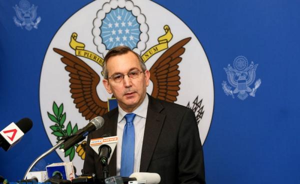 US ambassador to Myanmar Scot Marciel speaks at the American Center in Yangon on 10 May, 2016. Photo: Hong Sar/Mizzima