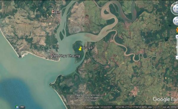 စုန်းမကျွန်း တည်နေရာ(Google Earth)