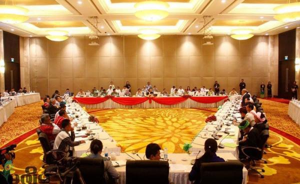 Union Peace Dialogue Joint Committee (UPDJC) meeting held at Thingaha Hotel in Nay Pyi Taw on February 6 at 10 a.m. Photo: Min Min/Mizzima
