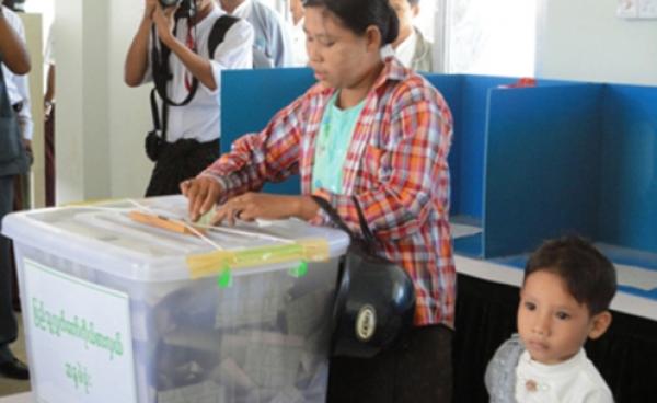 A Woman Casts her Vote