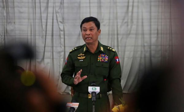 Home Affairs Minister Lt-Gen Kyaw Swe speaks during a press conference in Yangon on 25 February 2017. Photo: Thet Ko/Mizzima