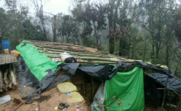 (File) Makeshift huts used for living in Mayu Mountains in the Buthidaung-Maungtaw area in Rakhine State. Photo: State Counsellor Office Information Committee