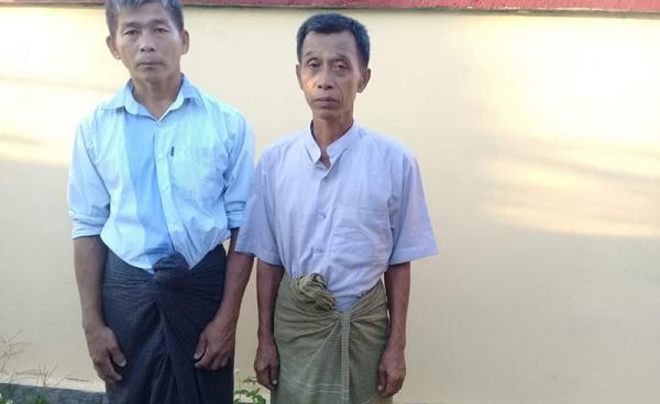 U Maung Phyu Than and U Yebaw Thu who are dismissed from their law suits . Photo by Wai Lu