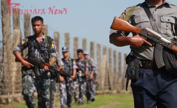 ( ၉/၁၀ တိုက်ခိုက်မှု ဖြစ်ပွားပြီးနောက် နယ်စပ်တွင် ကင်းလှည့်နေသော နယ်ခြားစောင့်တပ်ဖွဲ့ဝင်များ/ ဓာတ်ပုံ- ဖိုးထူး)