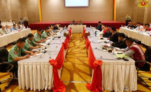 The Joint Implementation Coordination Meeting (JICM) and the second Panglong conference held in Nay Pyi Taw on Monday. Photo: Myanmar State Counsellor Office