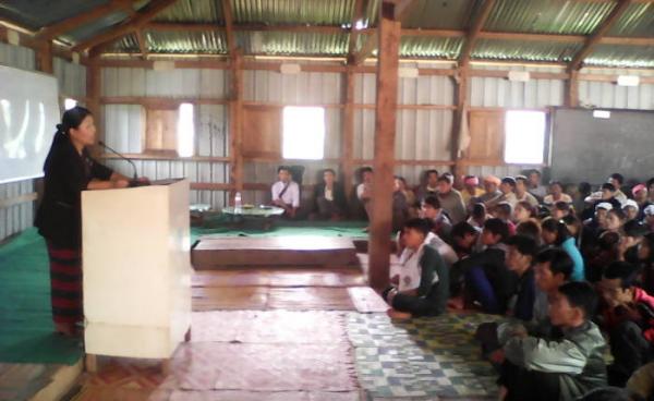 The ruling Union Solidarity and Development Party holds a campaign rally in Shan State's Mantong Township.