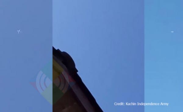 A warplane flew over the KIO headquarters’ sky on Jan. 7, 2020.