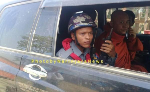 U Wirathu is traveling with security in Maungdaw township.