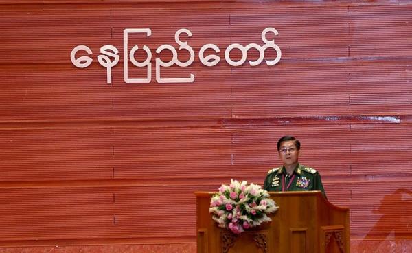 Senior General Min Aung Hlaing speaks during the opening conference of Union Peace Conference - 21st century Panglong in Naypyitaw on 31 August 2016. Photo: Hong Sar/Mizzima