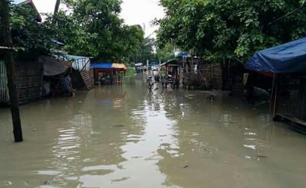 စစ်တွေမြို့တွင်လည်း ဇူလိုင်လ ၅ ရက်နေ့က ဤသို့ ရေကြီးခဲ့ပါသည်