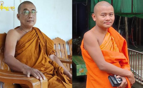 အရှင်သဘာဝနဒီနှင့် တောင်ကုတ်မြို့နယ် ခရိုင်ကျေးရွာဆရာတော် ဦးနန္ဒာလင်္ကာရတို့အား ဖူးတွေ့ရစဉ်။