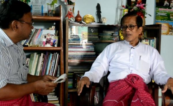 UNFC chair Nai Hong Sar talks to Mon News Agency on July 10. (Photo – MNA)