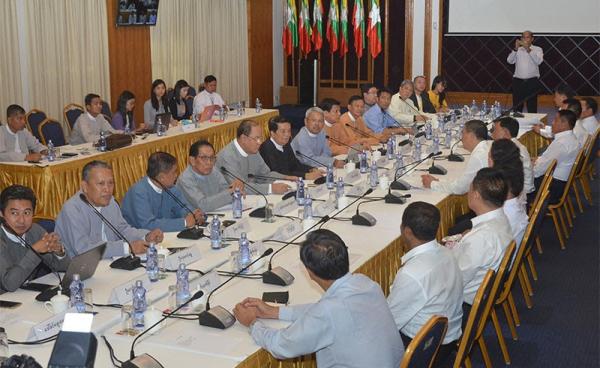 National Democratic Alliance Army-NDAA (Mongla) and Myanmar Peace Commission hold talks in Yangon. Photo: MNA