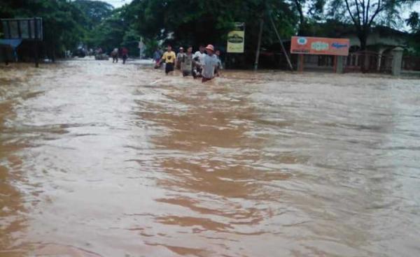 Flooding in Kawlin, Sagaing Region on 9 June, 2016. Photo: Nanda (Kawlin)