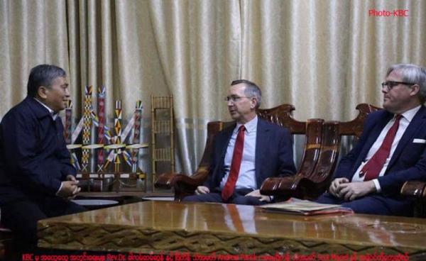 British and U.S. ambassadors meeting with KBC’s Rev. Dr. Hkalam Samson (Photo: KBC)