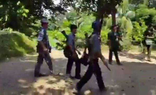 ဓါတ်ပုံ။ ။ လုံခြံုရေး တပ်ဖွဲ့ဝင်များကို တွေ့ရစဉ်။