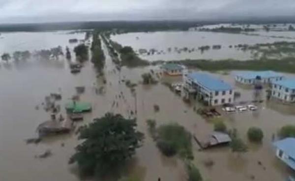 Flooding in Thaton (Photo: Internet)