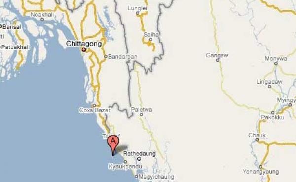 Map of the Bangladesh-Burma Border