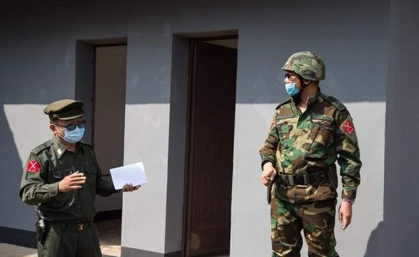 Photo - Gen. Gunhtang Gam Shawng, Chief of Staff of KIO’s armed wing Kachin Independence Army, visited to the Covid-19 quarantine center in its de fecto capital Laiza, last month in Kachin State, northern Burma.