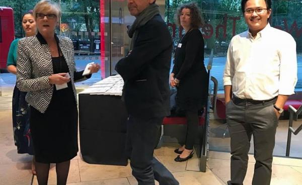 Myanmar freelance photographer Minzayar Oo (R) arriving to attend the Rory Peck Awards 2017 in London. Photo: Rory Peck Trust/Facebook