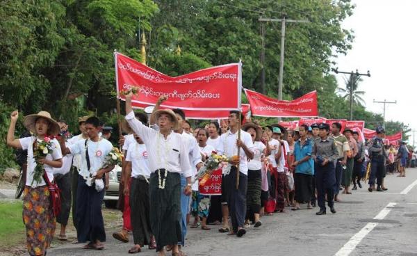 Marchers protest against quarrying near Oke Tar Dar Village