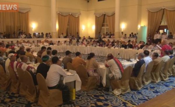 National Reconciliation, which agreed to start a parallel framework for political dialogue process, held at Rangoon’s Inya Lake Hotel, 9 May 2015. (Photo: mitv)