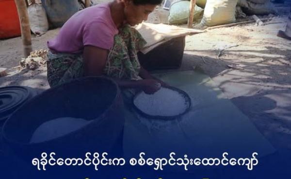 ကျောက်ဖြူမြို့နယ်က စစ်ဘေးရှောင်အမျိုးသမီးတစ်ဦးကို ဧပြီလအတွင်းက တွေ့ရစဉ်။ ဓာတ်ပုံ - DMG