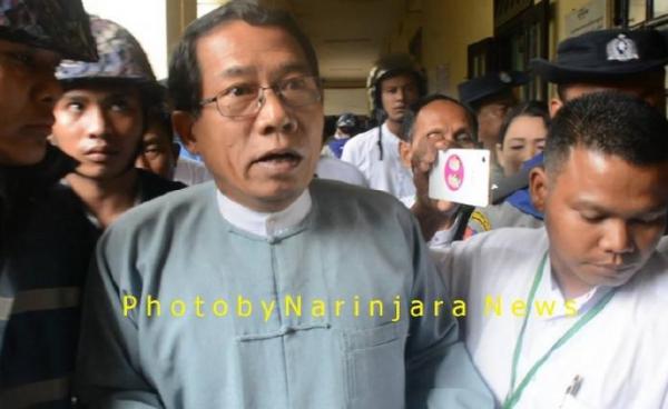 Dr Aye Maung was seen at the court hearing on August 27