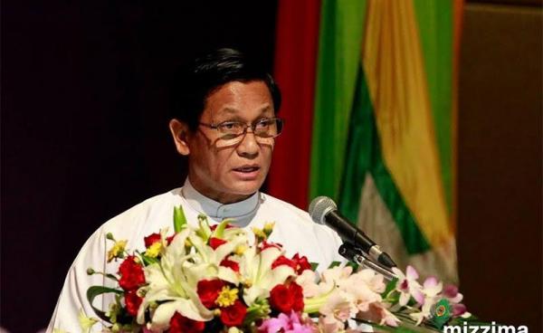 Myanmar Vice President U Henry Van Thio speaks during a ceremony marking Anti-Human Trafficking Day in Nay Pyi Taw on 13 September 2017. Photo: Min Min/Mizzima