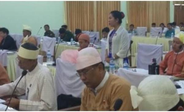 ပြည်နယ်လွှတ်တော်ကိုယ်စားလှယ်တစ်ဦး ဆွေးနွေးစဉ်(မွန်လွှတ်တော်)