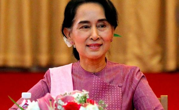 Aung San Suu Kyi, who assumed the office of State Counselor on 6 April 2016