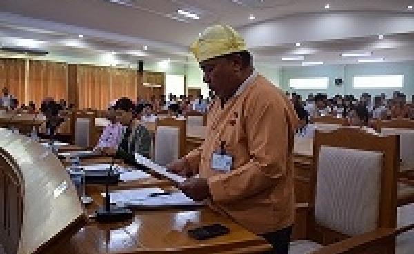 U Chit Tin, Mon State Hluttaw MP from Ye constituency 2, submitted a proposal on June 7 calling for the government to crackdown on unlicensed quarries. (photo: MNA)