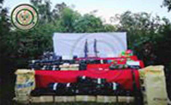 Drugs and weapons seized by the PSLF/TNLA (Photo - PSLF/TNLA News & Information Department)