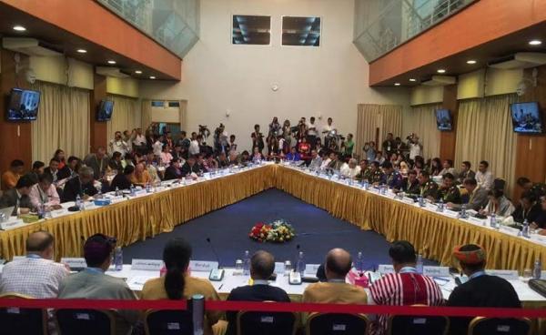 The framework for political dialogue meeting in Rangoon (Photo – Hla Maung Shwe’s Facebook)
