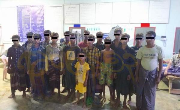 ဂွမြို့နယ်တွင် စက်တင်ဘာလ ၂ ရက်နေ့က ဖမ်းဆီးခံရသည့် မွတ်ဆလင်များအားတွေ့ရစဉ်။ (ဓာတ်ပုံ- ရခိုင်နေ့စဉ်)