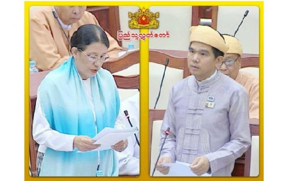 စက်တင်ဘာ ၁၂ ရက်တွင် ကျင်းပသည့် ပြည်သူ့လွှတ် တော် အစည်း အဝေးတွင် မိုင်းကိုင် မဲဆန္ဒနယ် မှ ဦးစိုင်းဆိုင်မိန်း မေးမြန်းစဉ် Photo by : ပြည်သူ့လွှတ်တော်