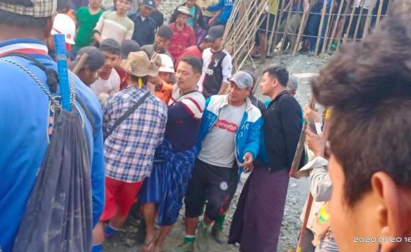 Jade mine collapse in Nam Maw in Hpakant killed one on Jan. 20, 2020.