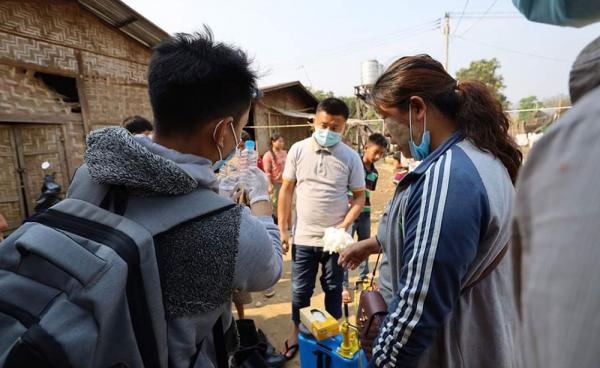 KsC19PN volunteers reached at Maina RC (Roman Catholic) camp in Waingmaw township, Kachin State, northern Burma on April 6, 2020. Photo: KsC19PN