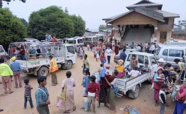 ကျောက်မဲမြို့ အောင်မင်္ဂလာကျောင်းတိုက် ရှိစစ်ရှောင်များ