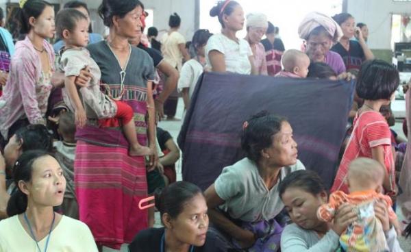 IDPs who have arrived in Myaing Gyi Ngu (Photo – KIC)