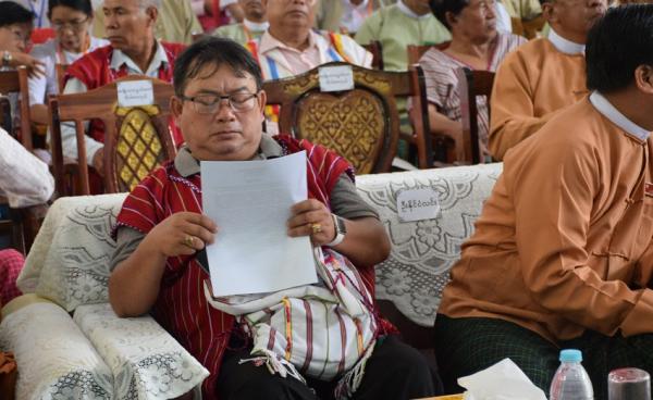 KNPP အထွေထွေအတွင်းရေးမှူး ဦးရွှေမျိုးသန့် အခမ်းအနားတက်ရောက်စဉ်(photo: MNA)