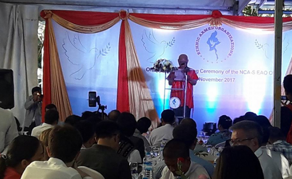 KNU ဥက္ကဋ္ဌ ဗိုလ်ချုပ်ကြီး စောမူတူးစေးဖိုး မိန့်ခွန်းပြောကြားစဉ်(photo: MNA)