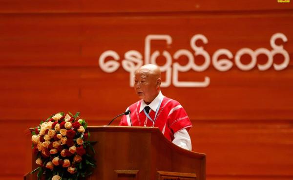ဗိုလ်ချုပ်ကြီး စောမူတူးစေးဖိုး မိန့်ခွန်းပြောကြားစဉ်(photo:MSCO)