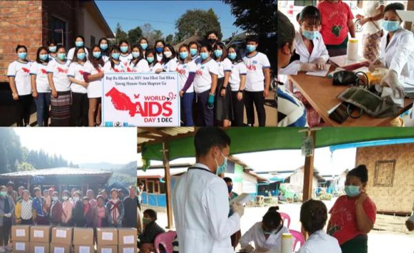 ကချင်ဒေသအတွင်း လူမှုကူညီရေးအဖွဲ့အစည်းတွေဖြစ်တဲ့ KWAT နဲ့ Kachin Backpack အဖွဲ့ ကျန်းမာရေးကဏ္ဍတွေ လိုက်လံကူညီပေးနေတဲ့ မြင်ကွင်း။