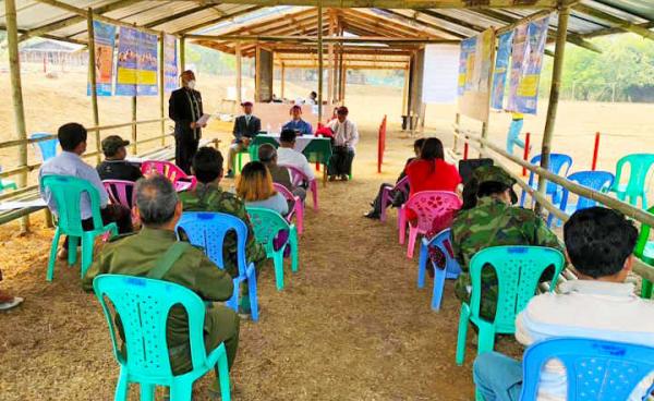 လိုင်ဇာမြို့ဝင် Quarantine နေရာသတ်မှတ်အဖွင့်ဆုတောင်းပွဲ (ဓါတ်ပုံ-covidninghkap comiti)