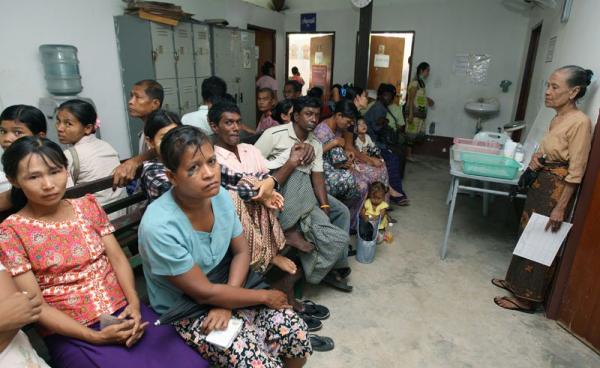 Burmese refugees waiting to see a doctor at the Mae Tao clinic in the Thai-Myanmar border city of Mae Sot, Tak province, in north west Thailand. Photo: Narong Sangnak/EPA