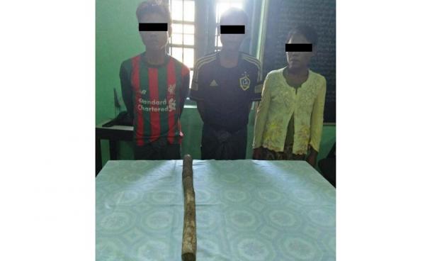 လူသတ်မှုဖြင့် ဖမ်းဆီးအရေးယူထားသည့် ရွှေ့ပြောင်းအလုပ်သမား(၃) ဦး(photo: TB ZT Facebook)